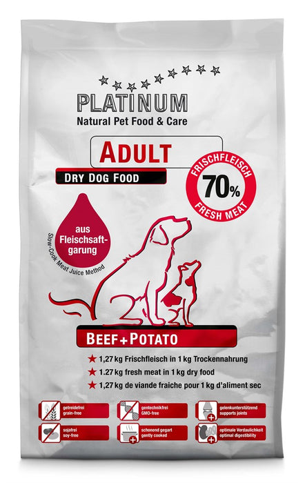 Platinum - adult beef + potato hundfoder 1,5kg