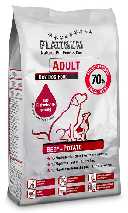 Platinum - adult beef + potato hundfoder 1,5kg