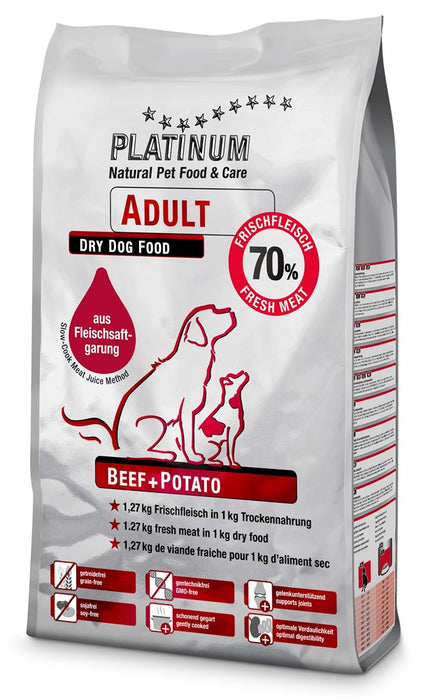 Platinum - adult beef + potato hundfoder 1,5kg