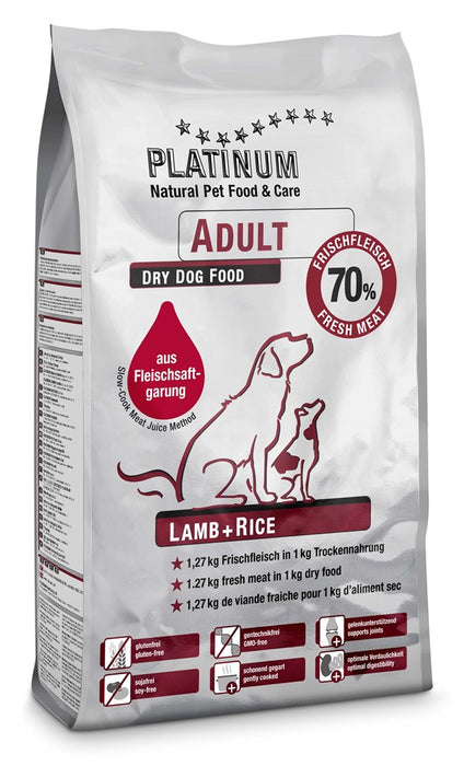 Platinum - adult lamb + rice hundfoder 1,5kg