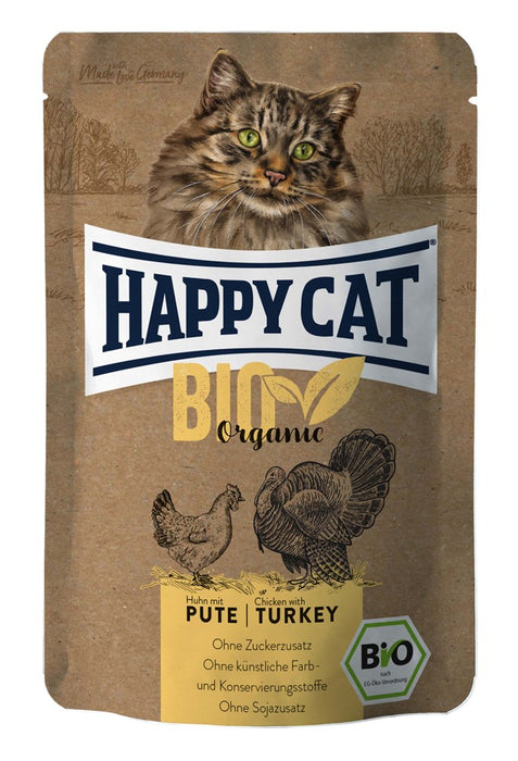 HappyCat - bio organic våtmat kyckling & kalkon 85g