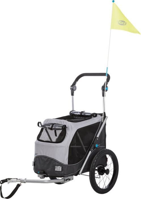 TRIXIE - cykelvagn quick-fold s grå 58×93×74/114cm