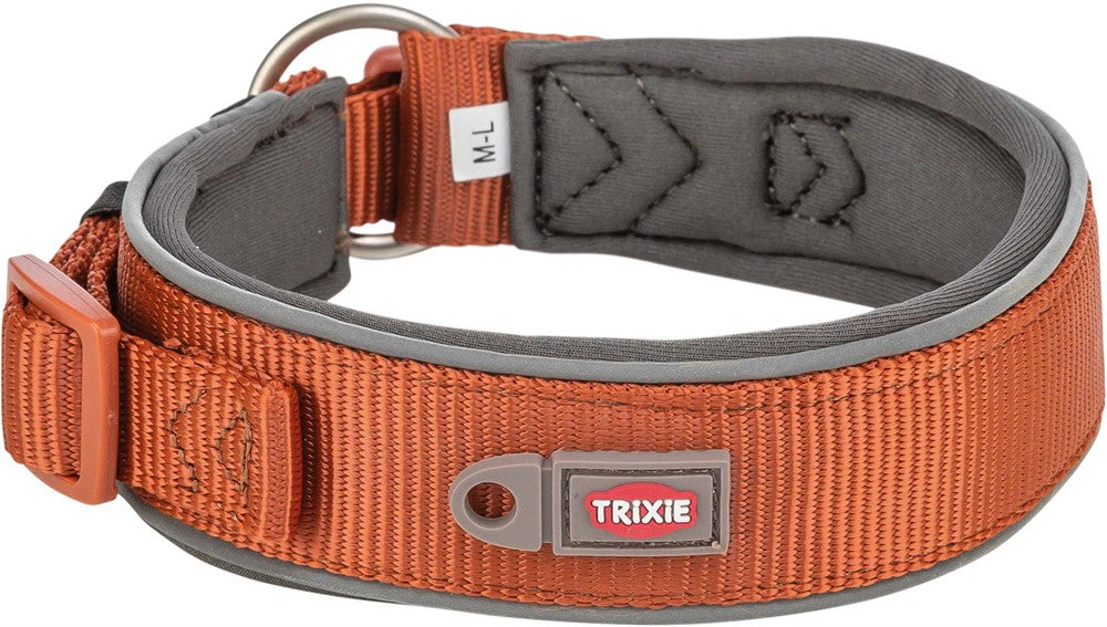 TRIXIE - premium halsband x-bred m-l 40-48 cm/40 mm rost/grafit