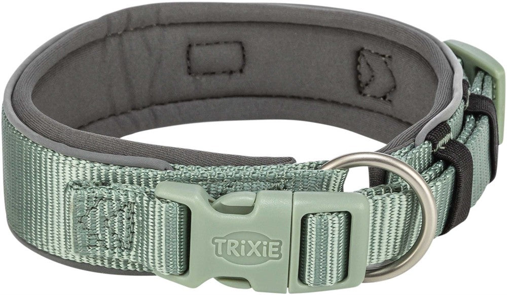 TRIXIE - premium halsband x-bred xs-s 27-35 cm/25 mm sage/grafit