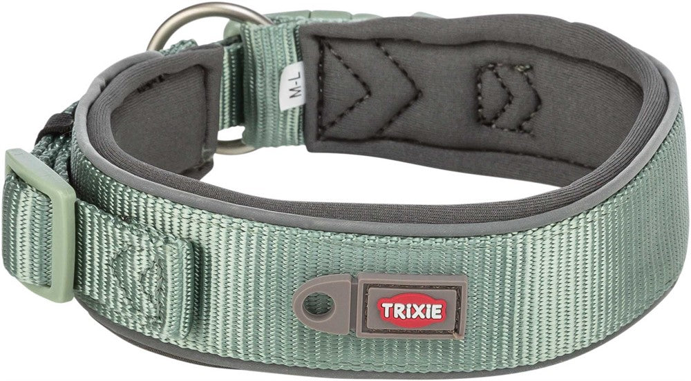 TRIXIE - premium halsband x-bred xs-s 27-35 cm/25 mm sage/grafit