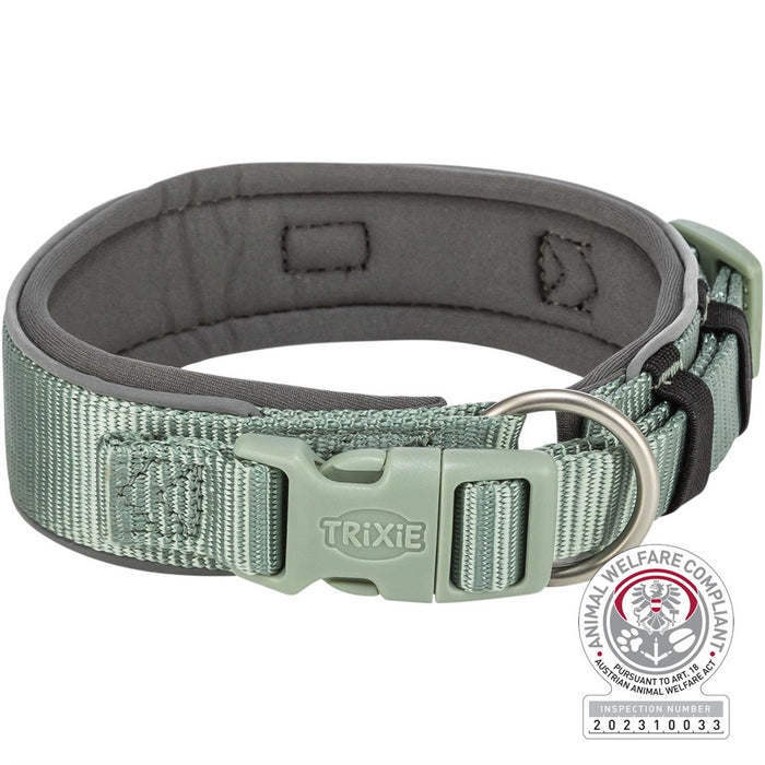 TRIXIE - premium halsband x-bred xs-s 27-35 cm/25 mm sage/grafit