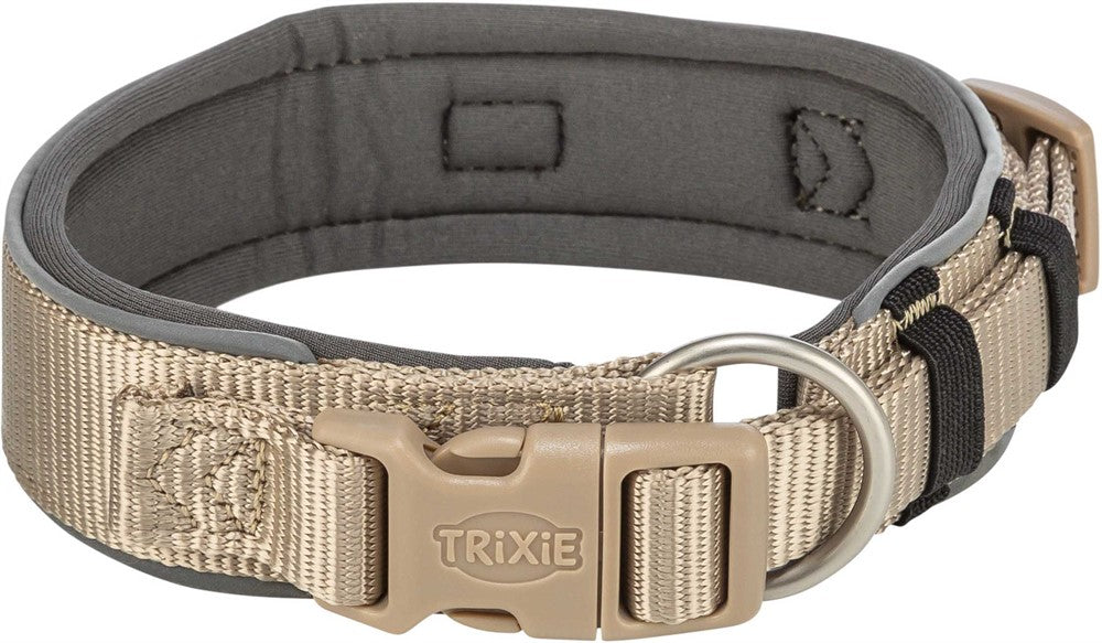 TRIXIE - premium halsband x-bred m-l 40-48 cm/40 mm sand/grafit