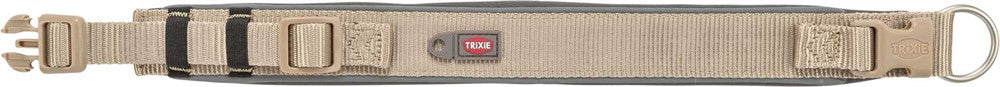 TRIXIE - premium halsband x-bred xs-s 27-35 cm/25 mm sand/grafit