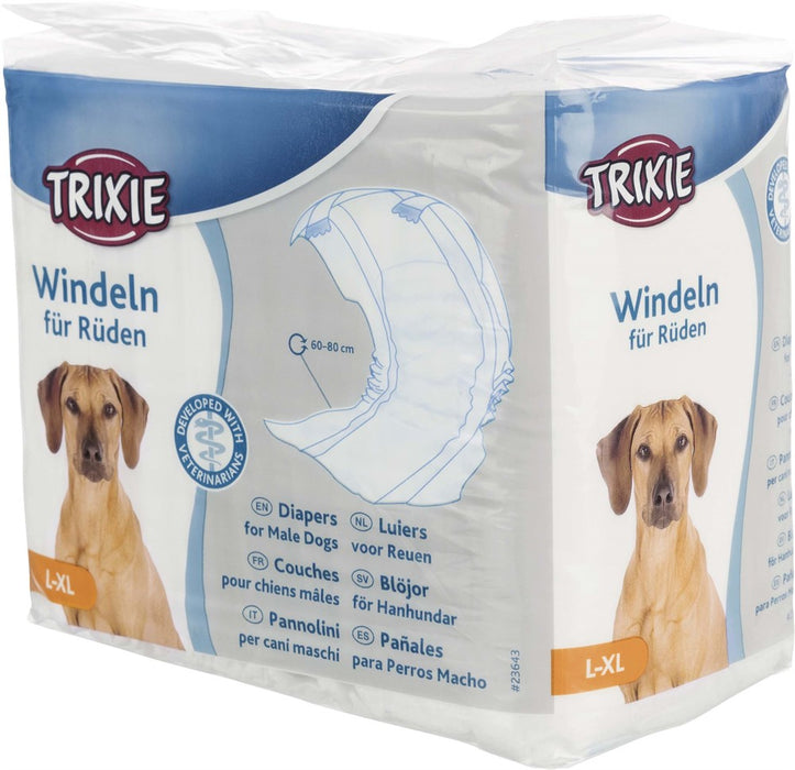 TRIXIE - blöjor för hanhundar l-xl 60-80cm 12-pack