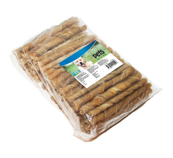 2pets - tuggpinnar vridna glutenfria 12cm 7-8mm 100-pack