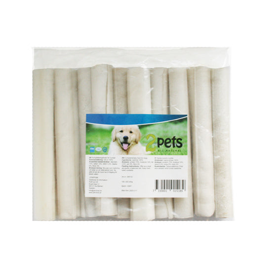 2pets - tuggrulle vit 12,5 cm/ 15 mm 10-pack