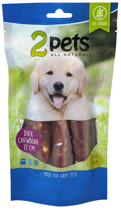 2pets - tuggrulle ankfilé 3-pack 17cm 140g