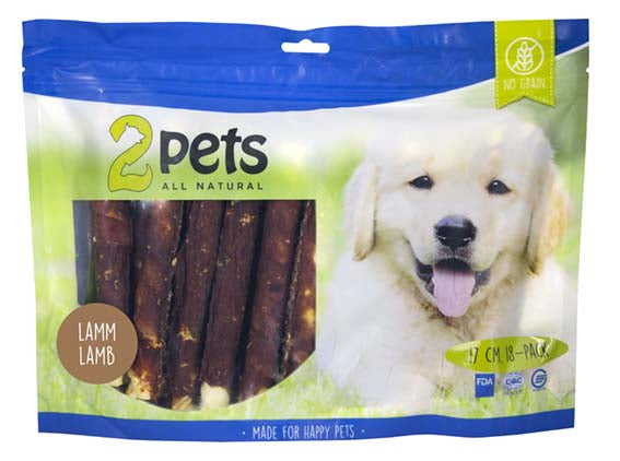 2pets - tuggrulle m lamm 17cm 18-pack xl 840g