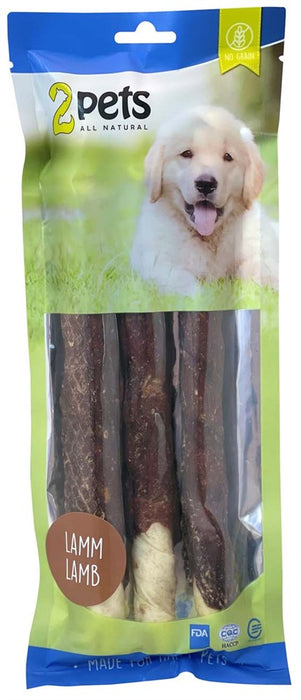 2pets - tuggrulle m lamm 3-pack 28cm 250g