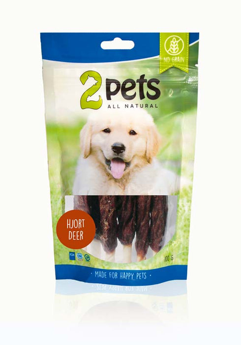 2pets - tuggpinne hjort 6-pack 12cm 70g - tuggben