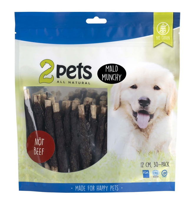 2pets - tuggpinne mald nötkött 12cm 30-pack 400g