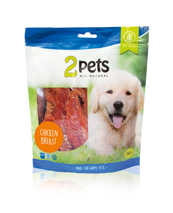 2pets - dogsnack kycklingbröst 350g - hundsnacks