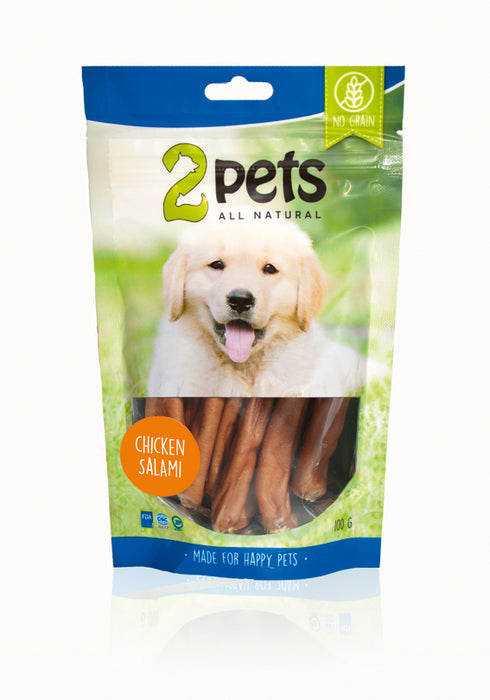 2pets - dogsalami kyckling 100g - hundgodis