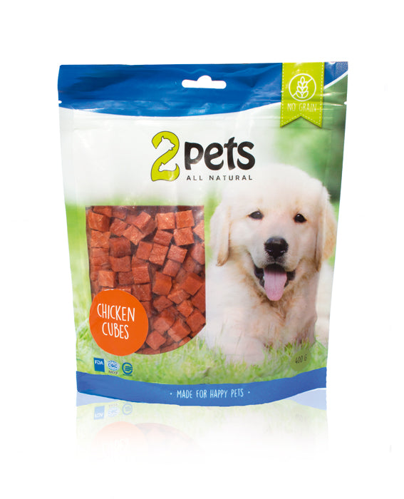 2pets - dogsnack chicken cubes 400g