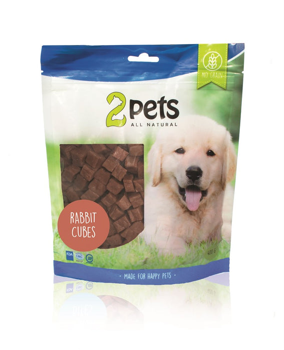 2pets - dogsnack rabbit cubes 400g