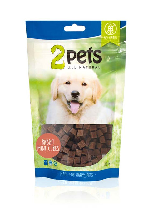 2pets - dogsnack rabbit minicubes 100g