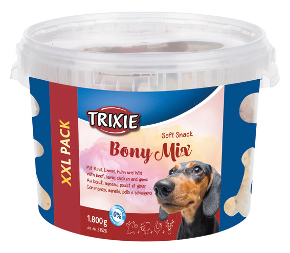 TRIXIE - soft snack bony mix, 1,8 kg plasthink