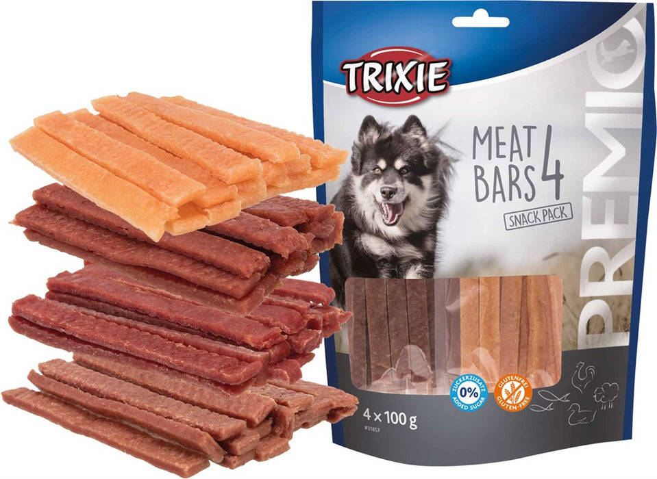 TRIXIE - premio 4 meat bars, kyckling, anka, lamm, lax,4 × 100 g