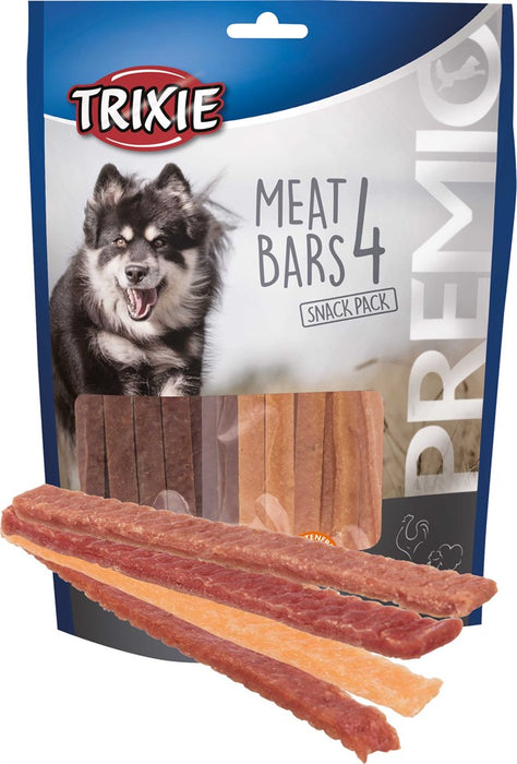 TRIXIE - premio 4 meat bars, kyckling, anka, lamm, lax,4 × 100 g