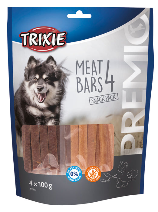 TRIXIE - premio 4 meat bars, kyckling, anka, lamm, lax,4 × 100 g