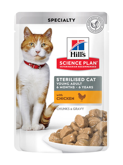 Hills - feline adult sterilised salmon & chicken 12x85g