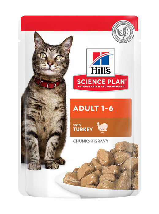 Hills - feline adult wet cat food chicken & turkey 12x85g multipack