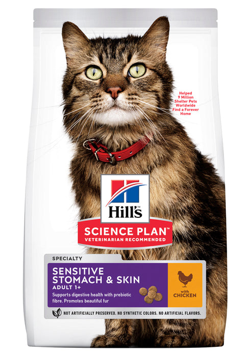 Hills - feline adult sen.stomach & skin chicken 7kg