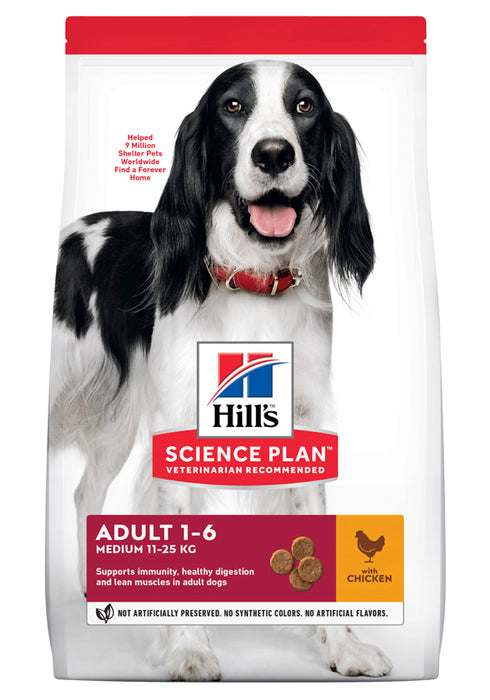 Hills - canine adult medium chicken 2.5kg - hundfoder