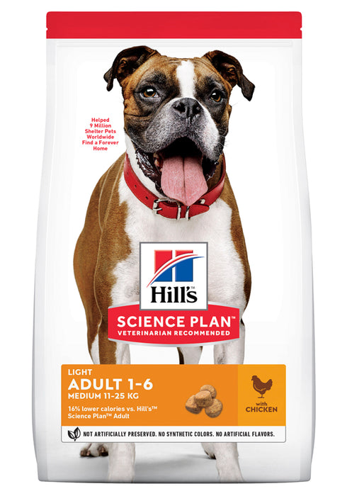 Hills - canine adult light medium chicken 2.5kg - hundfoder