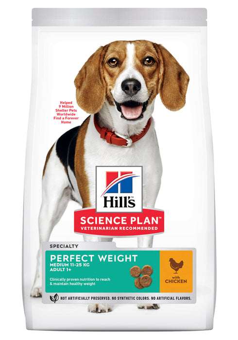 Hills - canine adult perfect weight medium chicken 2kg - hundfoder