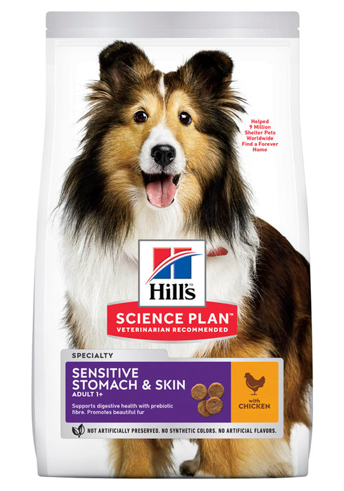 Hills - canine adult sensitive stomach & skin medium kyckling 2.5kg