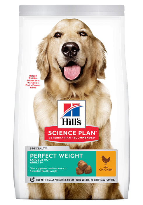 Hills - canine adult perfect weight large breed chicken 12kg - hundfoder