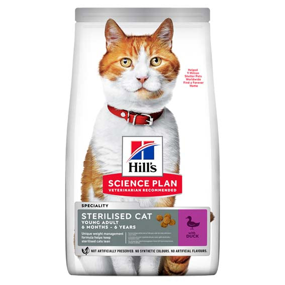 Hills - feline adult sterilised with duck 10kg