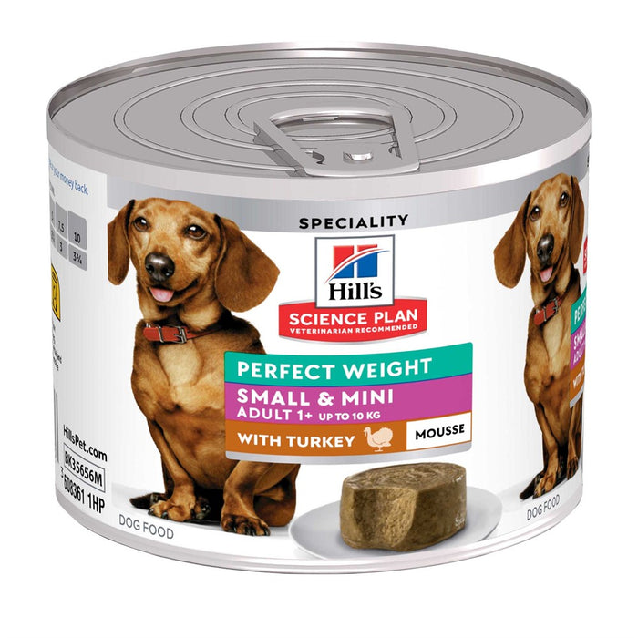 Hills - canine adult perfect weight mousse small&mini turkey 12x200g