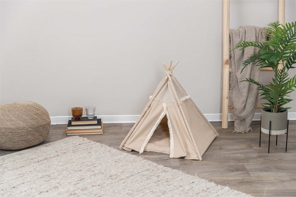 TRIXIE - boho tipi tält beige 55×65×55cm