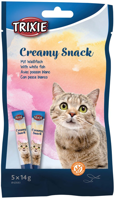 TRIXIE - creamy snacks till katt. med vitfisk, 5 × 14 g