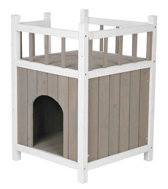 TRIXIE - cats home med balkong hus grå/vit 45×h65×45cm