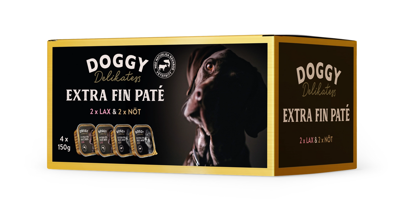 Doggy - delikatess paté lax & nöt våtfoder 4x150g