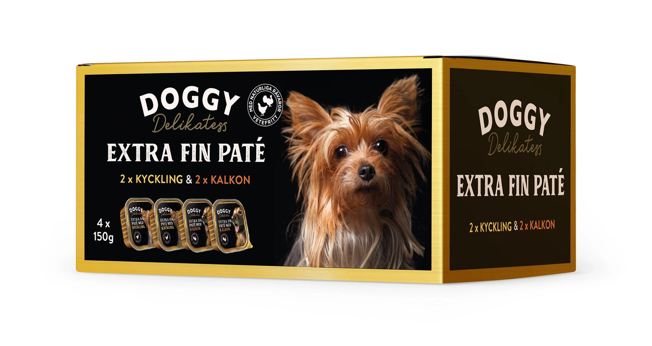 Doggy - delikatess paté kyckling & kalkon våtfoder 4x150g