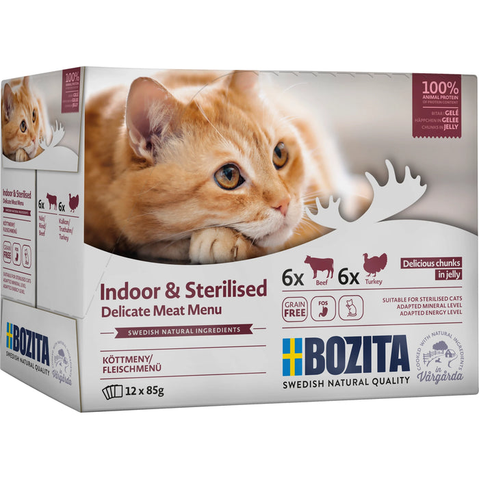 Bozita - sterilised meat in jelly våtfoder för katt 12x85g