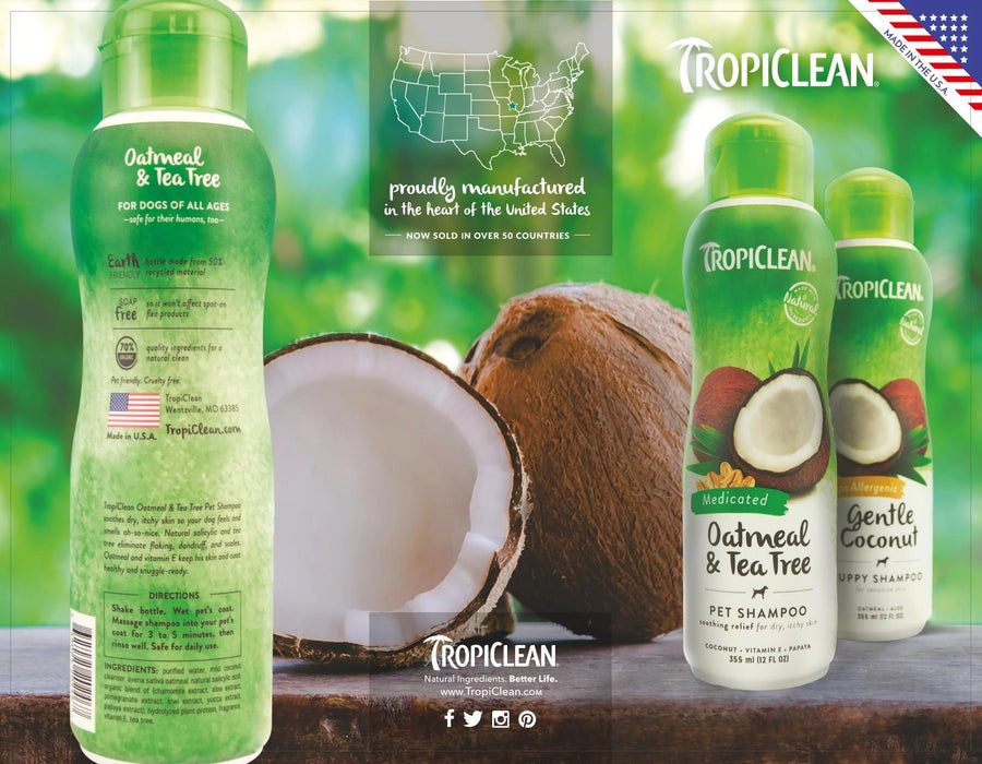 TropiClean - shampoo shed control lime coconut 355ml