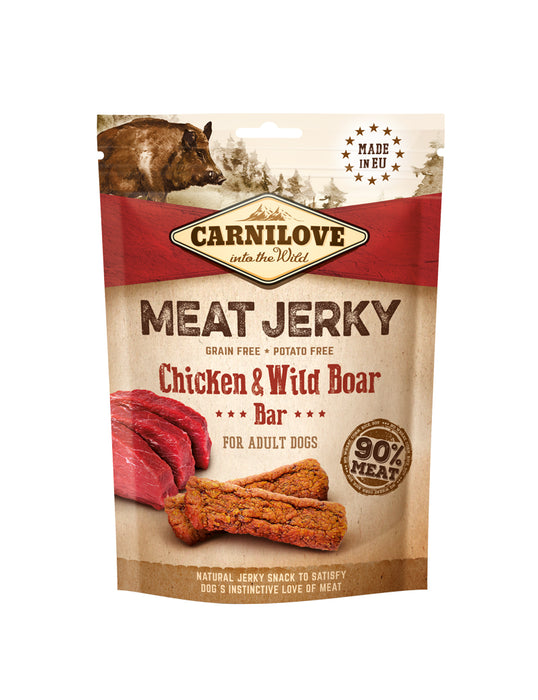 Carnilove - meat jerky chicken & wild boar bar