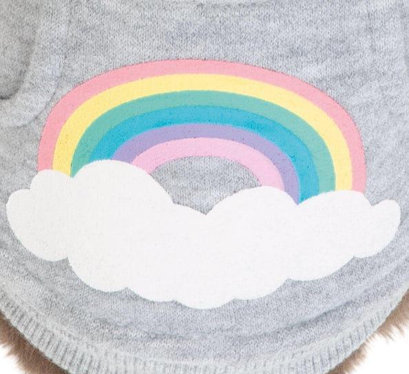 TRIXIE - rainbow falls hoodie ljusgrå xs 30cm - kläder för husdjur