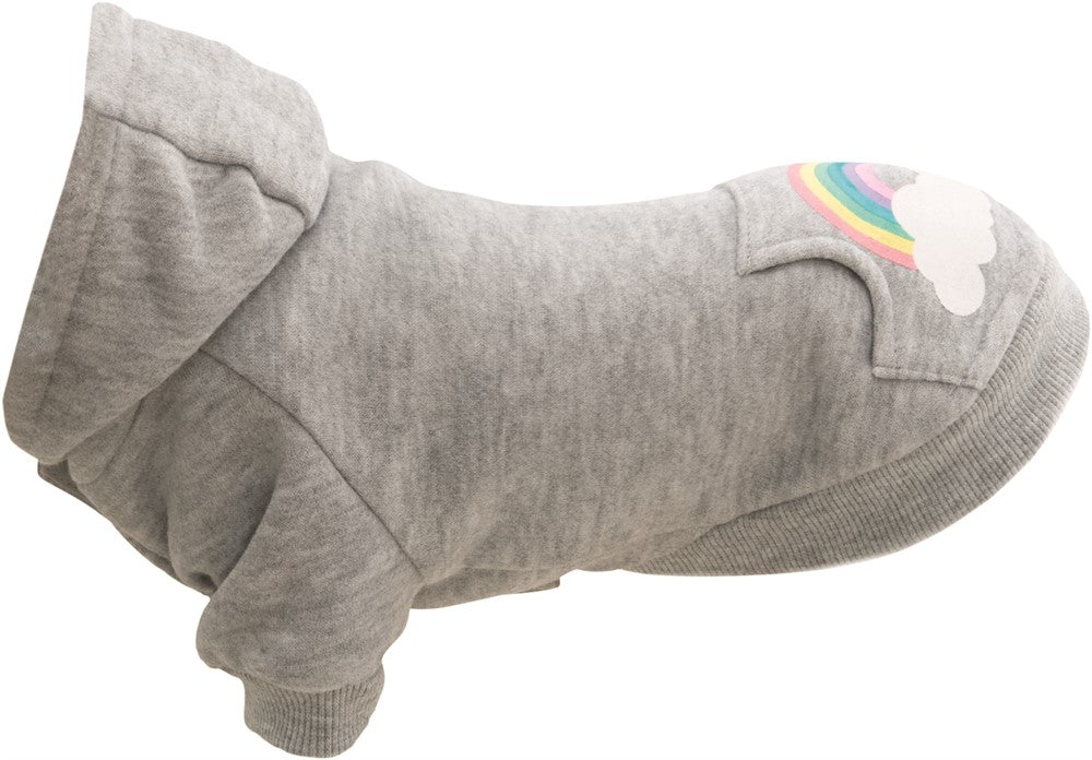 TRIXIE - rainbow falls hoodie ljusgrå xs 30cm - kläder för husdjur