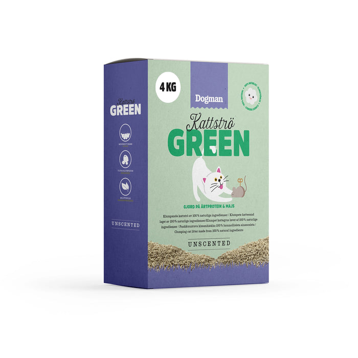 Dogman - kattströ green unscented 4kg